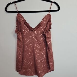Express Rose Gold Copper Camisole Thin Straps Top Blouse Tank Cami Size XS